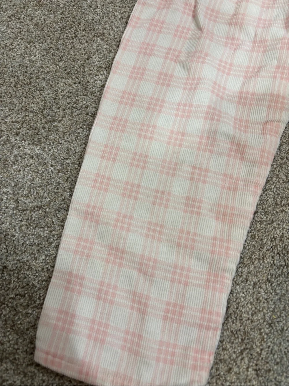 Vintage Osh Kosh pink and white plaid pants elastic waistband cottagecore sz 6